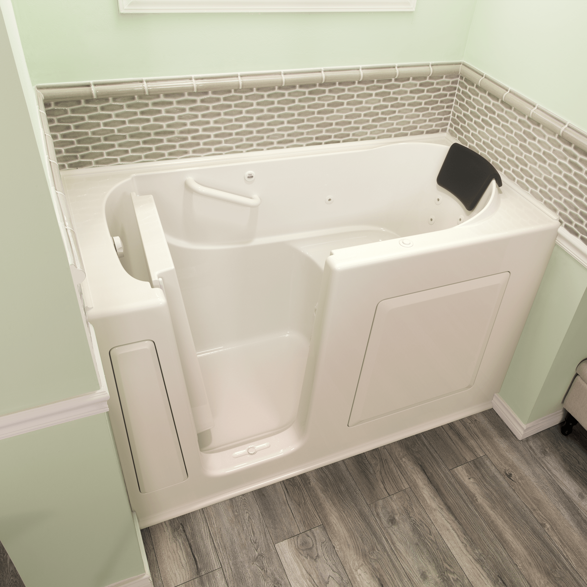 Gelcoat Premium Series 30 x 60  Inch Walk in Tub With Whirlpool System   Left Hand Drain WIB LINEN